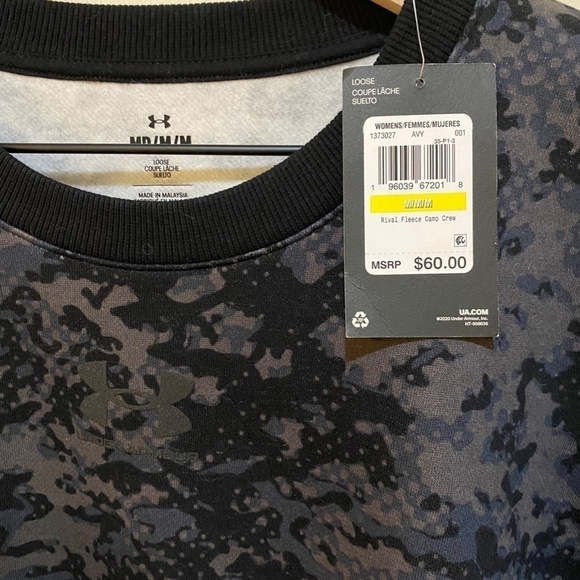 Women's Under Armour Camo‎ Rival Fleece Crew Sweatshirt- Size Medium - Picture 3 of 8